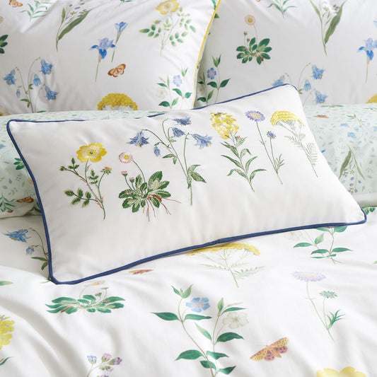 RHS Botanical Cottage Garden Embroidered Cotton Cushion (30cm x 50cm)