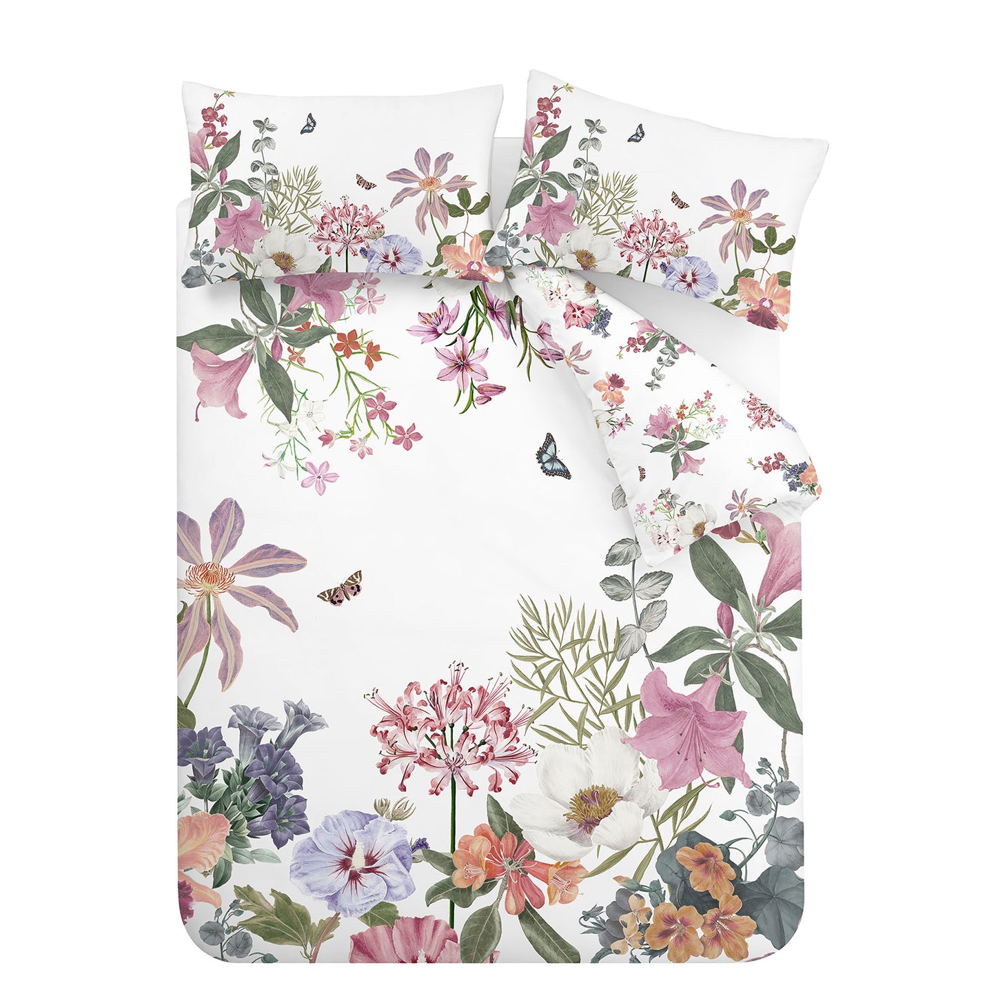RHS Exotic Garden White 200TC Cotton Duvet Set