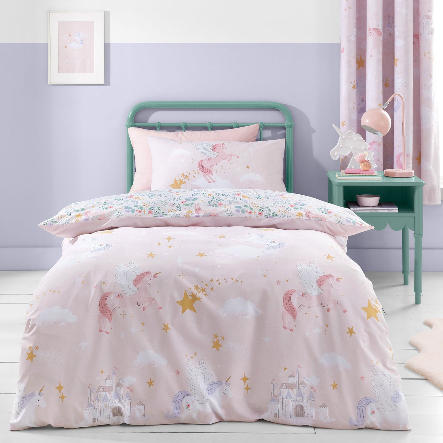 Catherine Lansfield Fairytale Unicorn Reversible Duvet Set