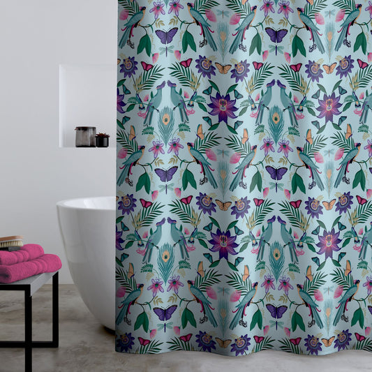 Catherine Lansfield Mya Tropical Bird Shower Curtain Panel