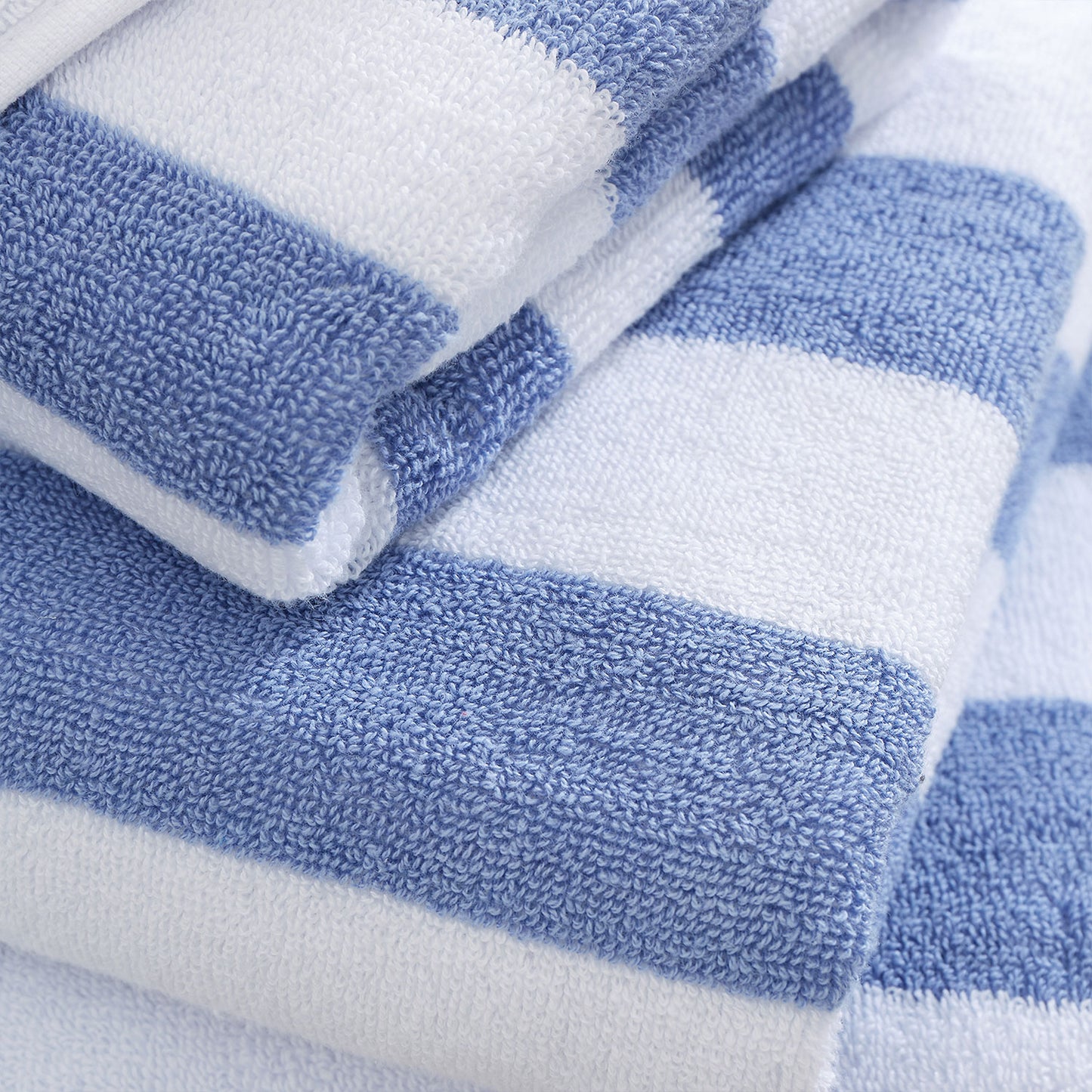 Bianca Reversible Stripe Blue Jacquard Towels