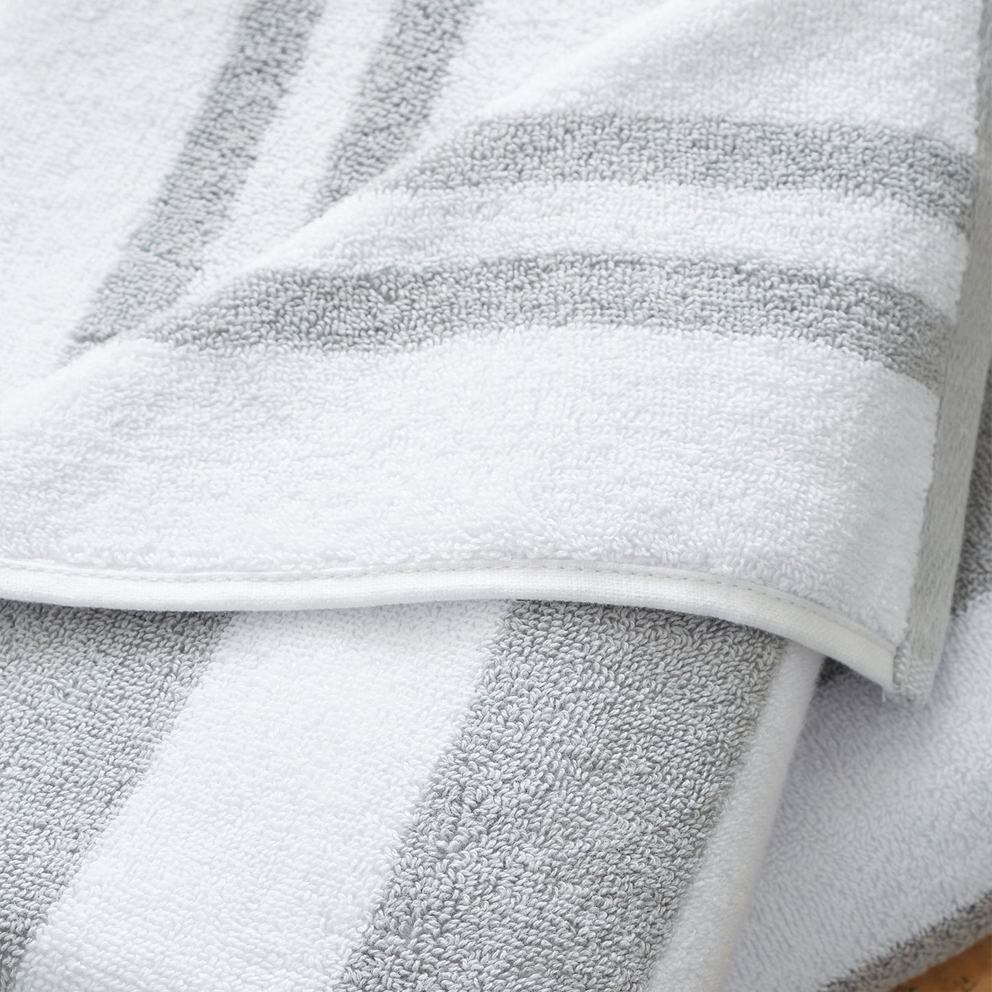 Bianca Reversible Stripe Grey Jacquard Towels