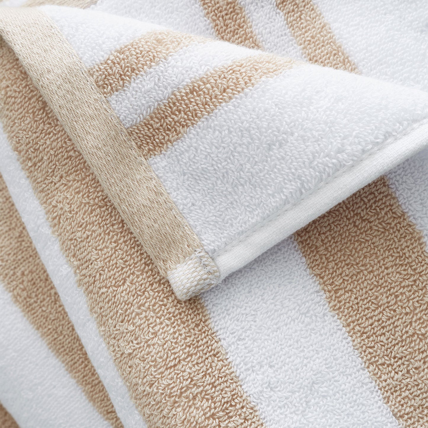 Bianca Reversible Stripe Natural Jacquard Towels