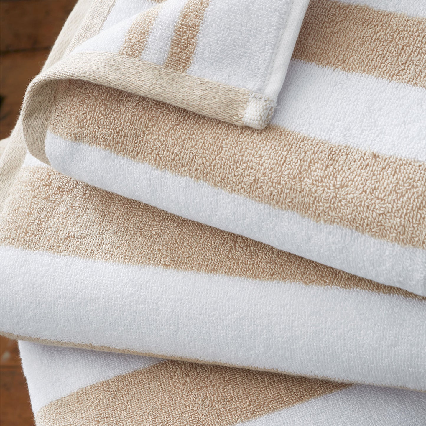 Bianca Reversible Stripe Natural Jacquard Towels