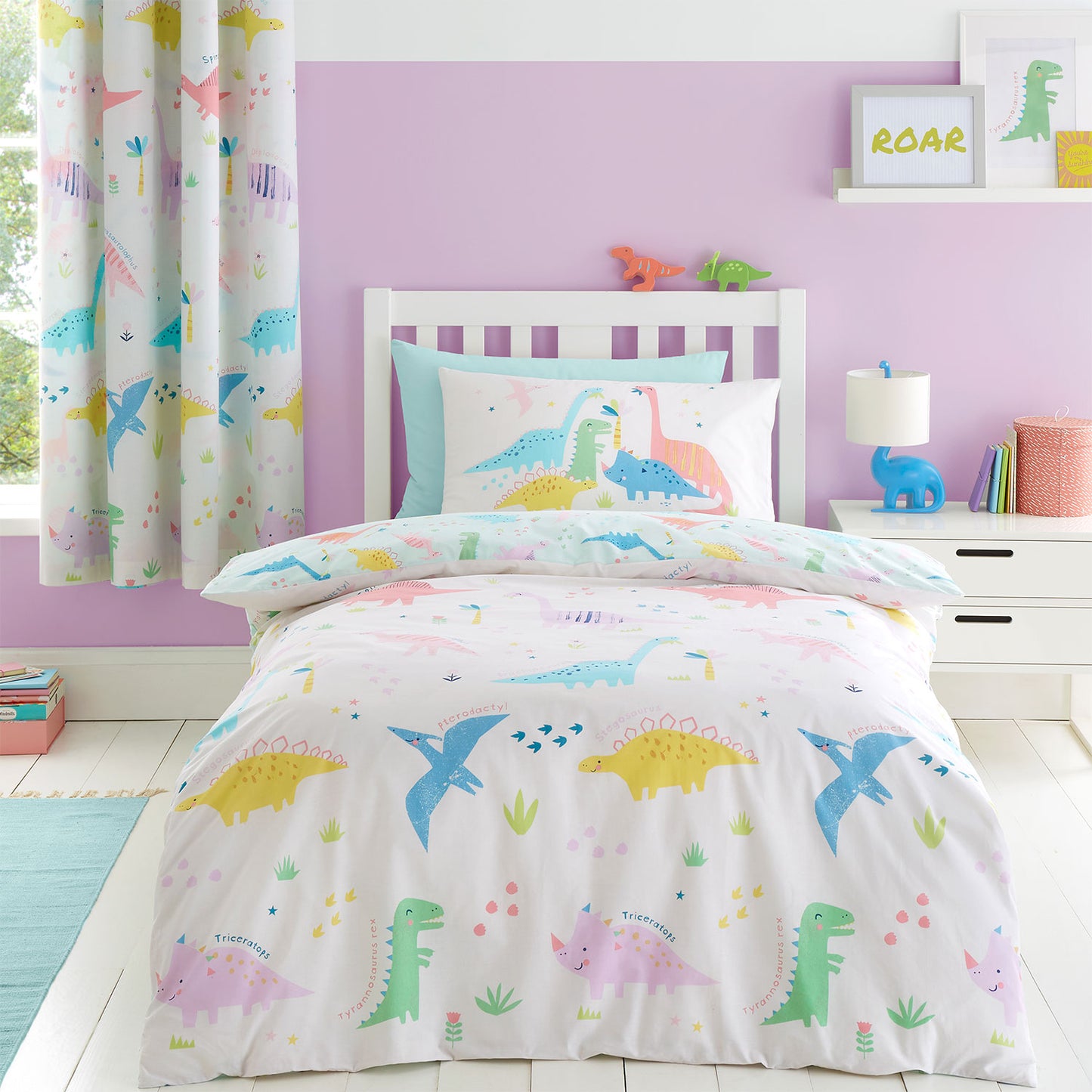Catherine Lansfield Dinosaur Friends Reversible Duvet Set