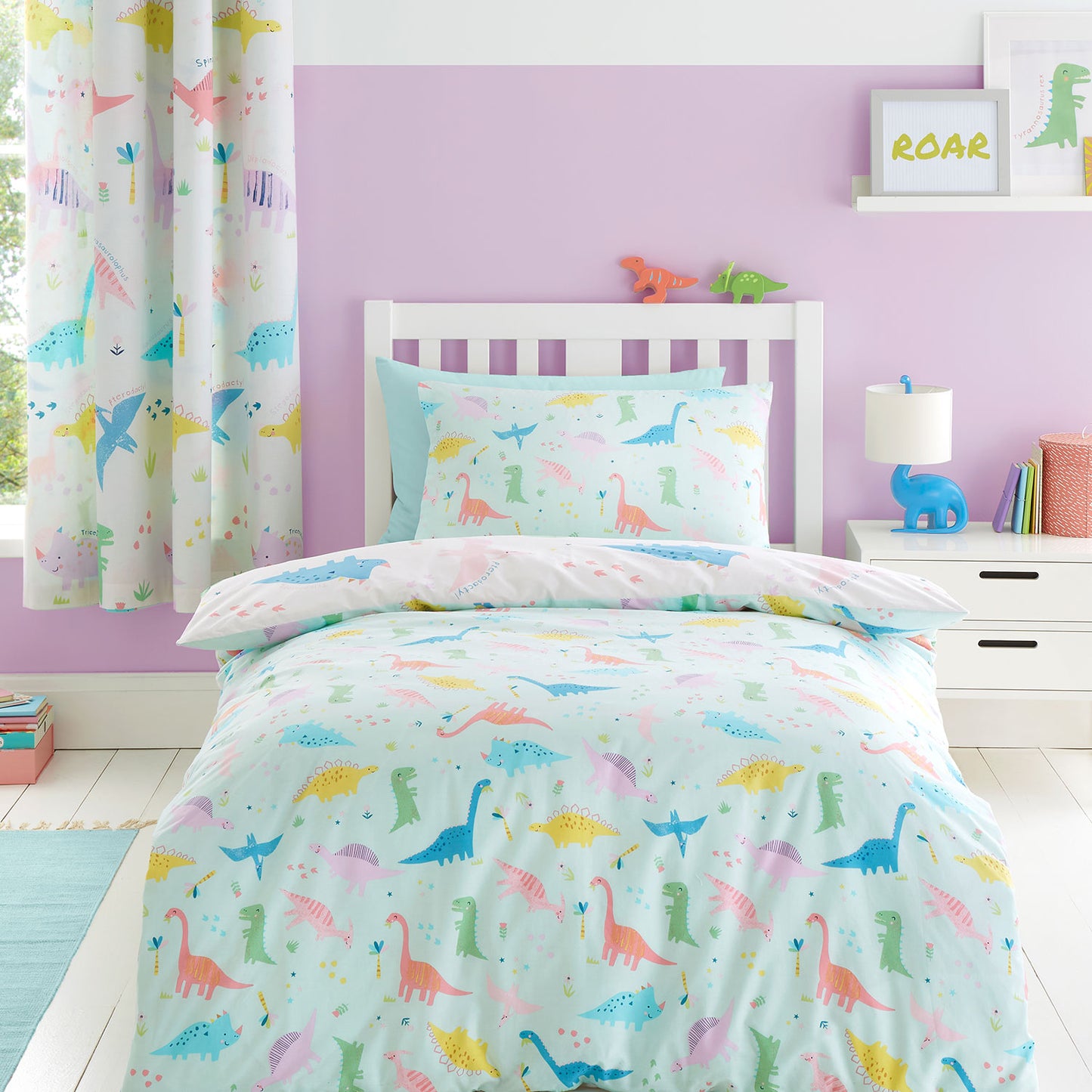 Catherine Lansfield Dinosaur Friends Reversible Duvet Set