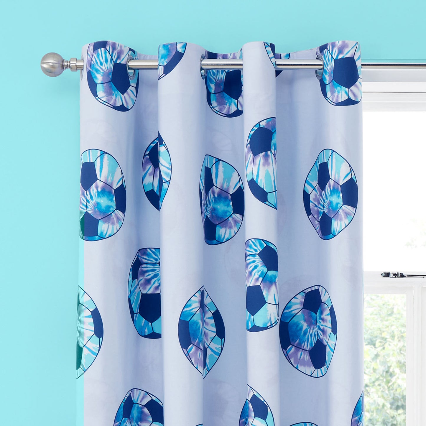 Catherine Lansfield Tie Dye Football Reversible Curtains
