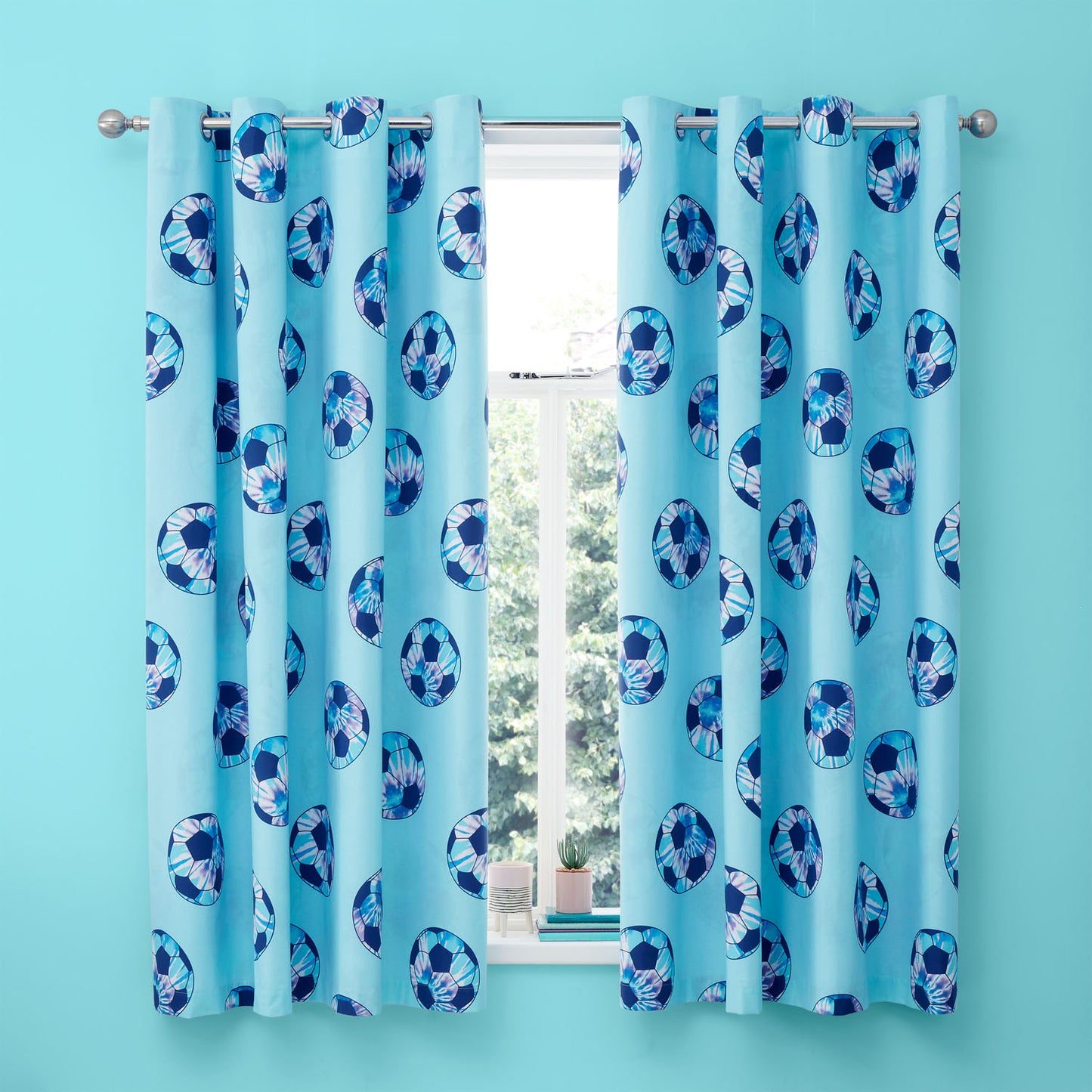 Catherine Lansfield Tie Dye Football Reversible Curtains