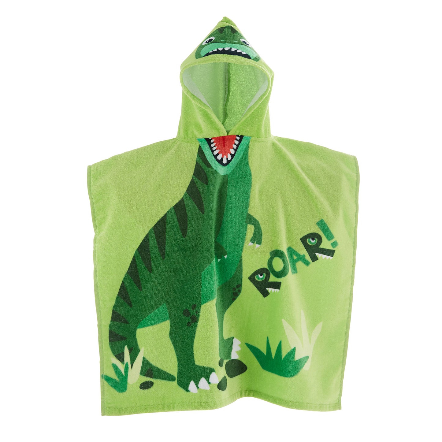 Catherine Lansfield Kids Dinosaur Hooded Cotton Towel Poncho