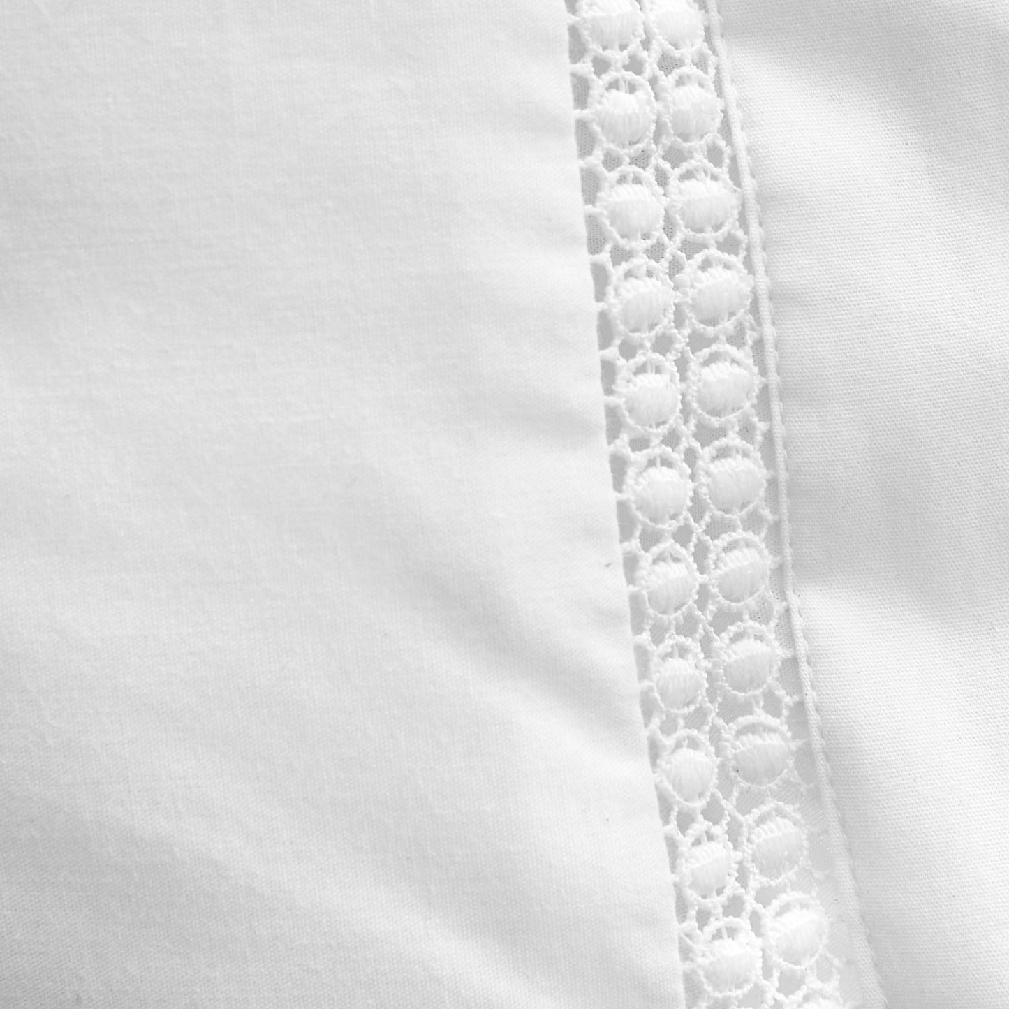 Bianca Oxford Lace Trim White 200TC Cotton Duvet Set