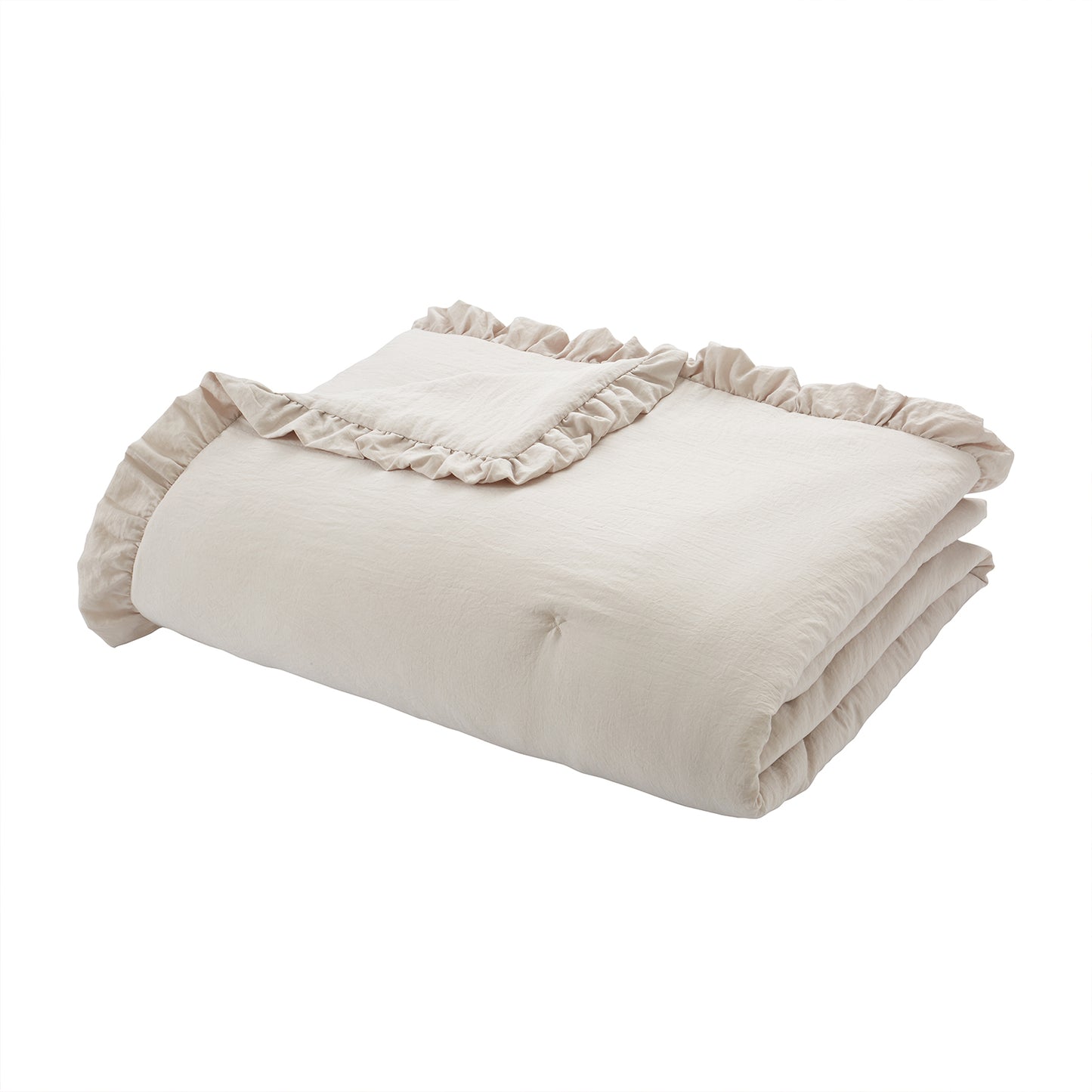 Bianca Soft Washed Frill Natural Bedspread (220cm x 230cm)