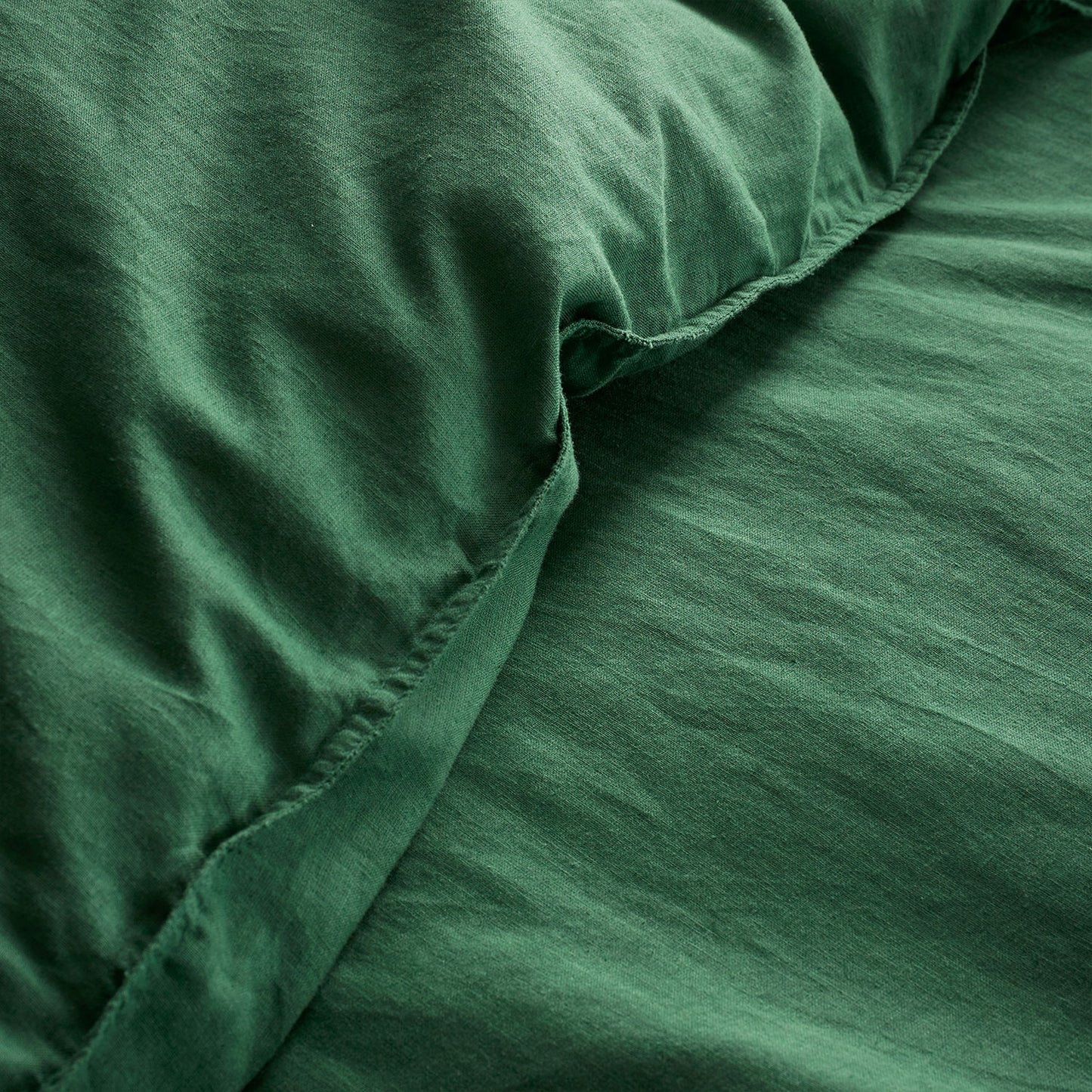 Content By Terence Conran Forest Green Relaxed Cotton Linen Duvet Set