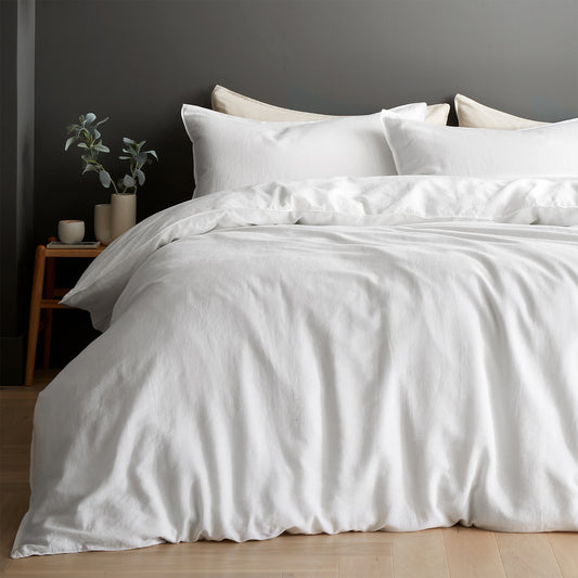 Content By Terence Conran White Relaxed Cotton Linen Duvet Set