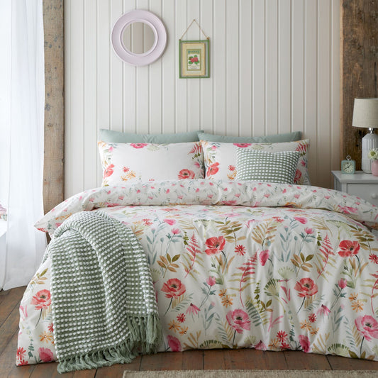 Catherine Lansfield Ella Poppy Reversible Duvet Set