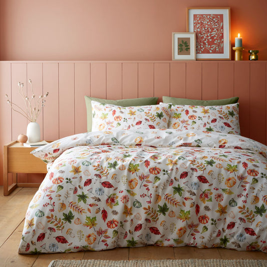Catherine Lansfield Autumn Pumpkins Reversible Duvet Set