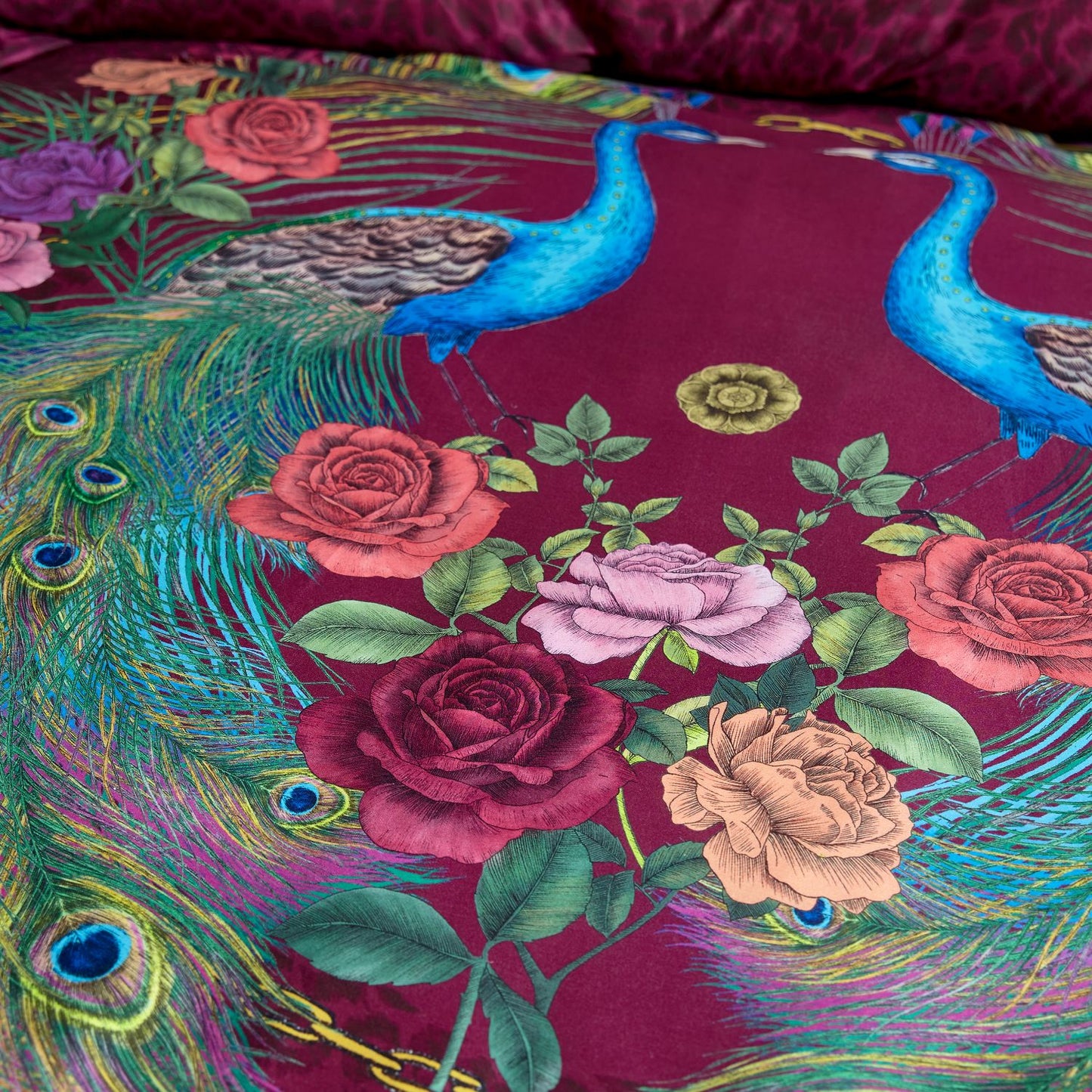 Matthew Williamson Xanadu Peacock Plum Cotton Duvet Set