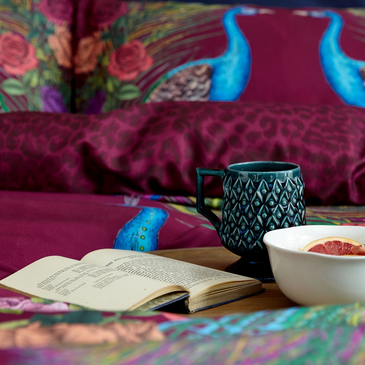 Matthew Williamson Xanadu Peacock Plum Cotton Duvet Set