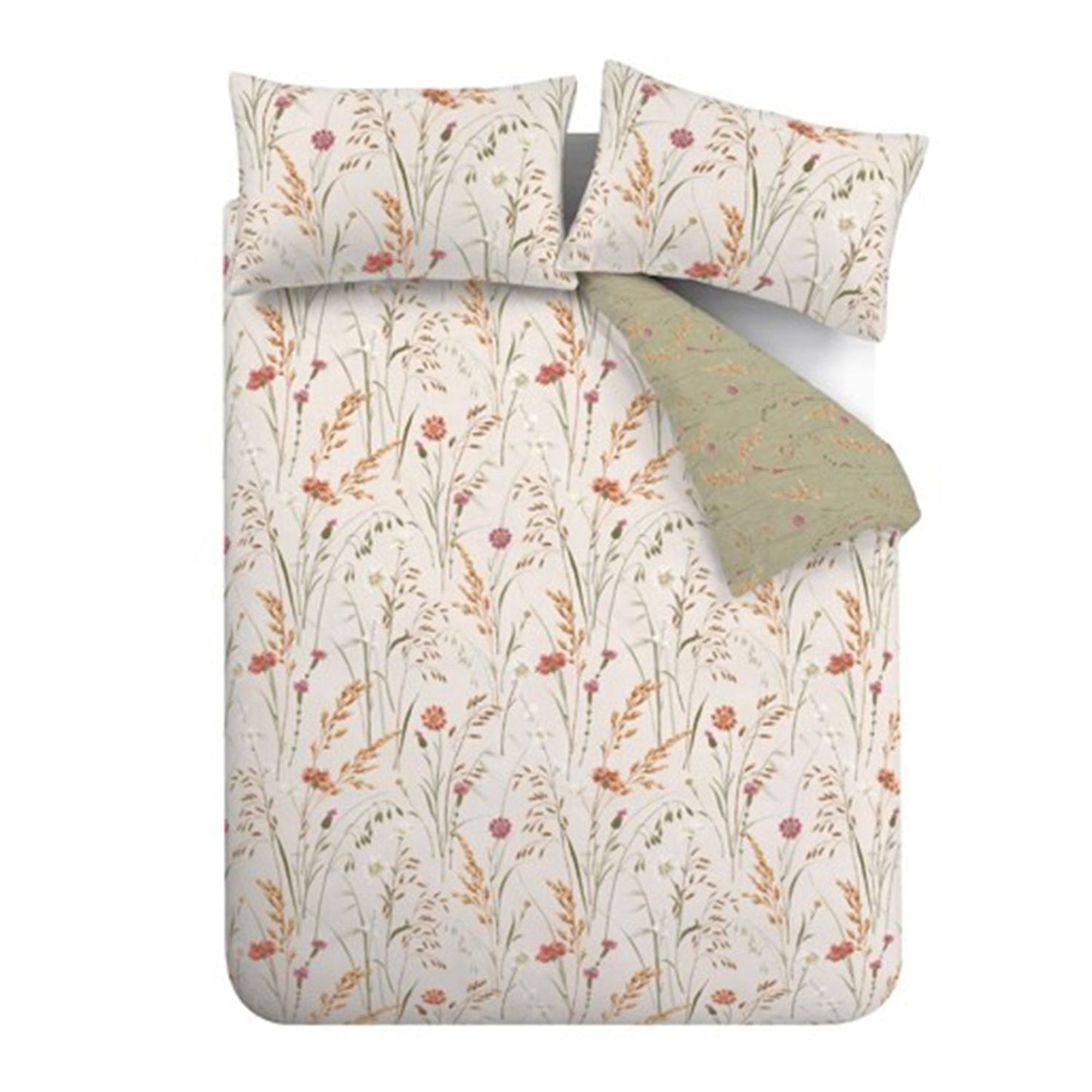 Catherine Lansfield Grasmere Green Floral Brushed Cotton Duvet Set