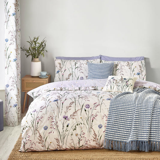 Catherine Lansfield Grasmere Lilac Floral Reversible Duvet Set