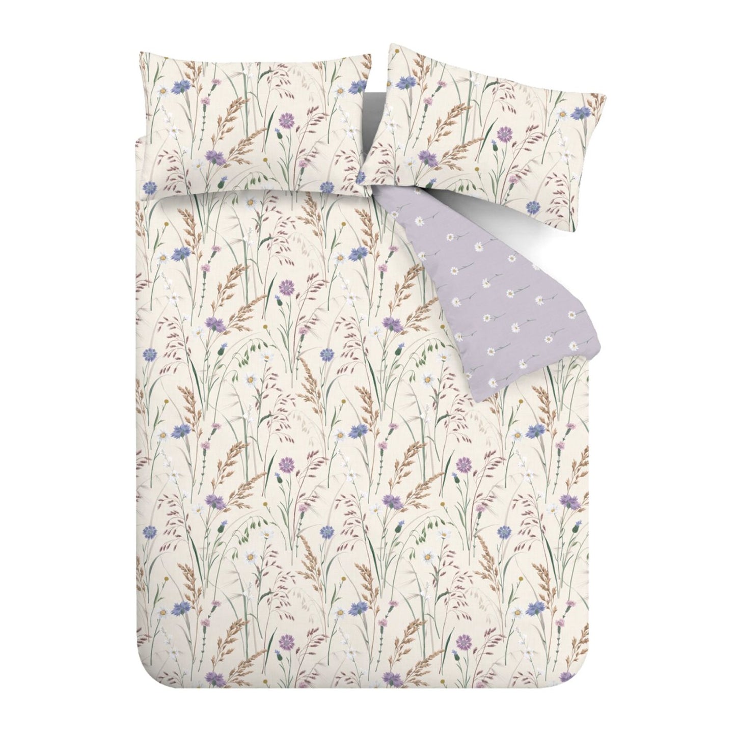 Catherine Lansfield Grasmere Lilac Floral Reversible Duvet Set
