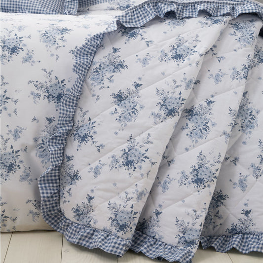Catherine Lansfield Lucie Floral Frill Reversible Bedspread