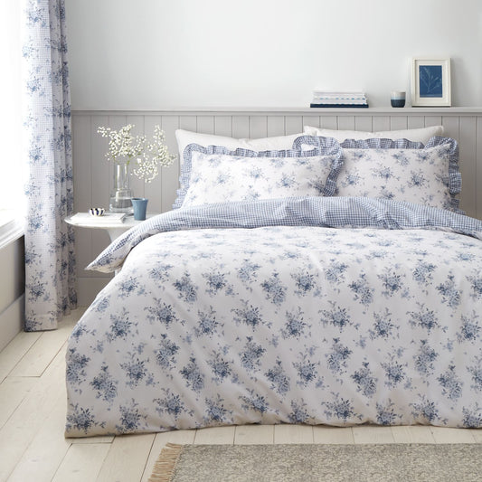 Catherine Lansfield Lucie Floral Frill Reversible Duvet Set