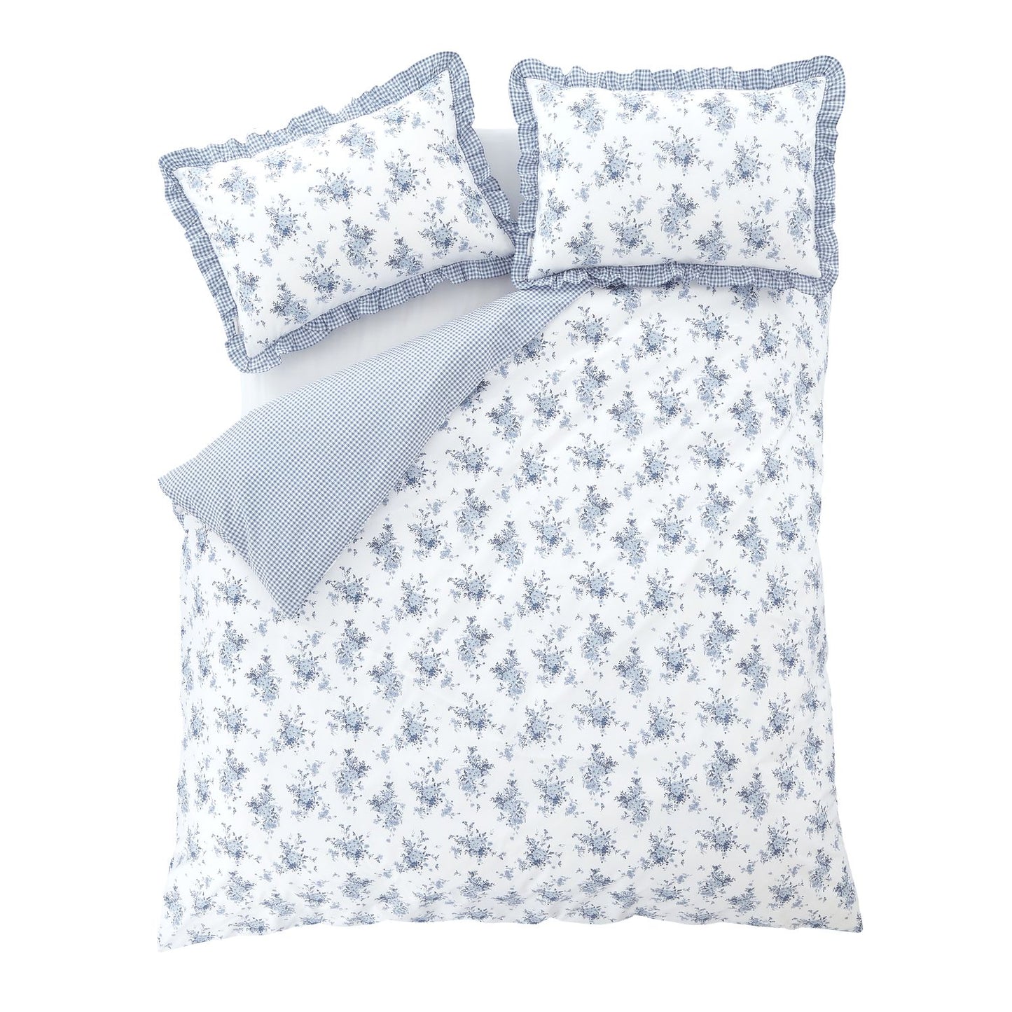 Catherine Lansfield Lucie Floral Frill Reversible Duvet Set