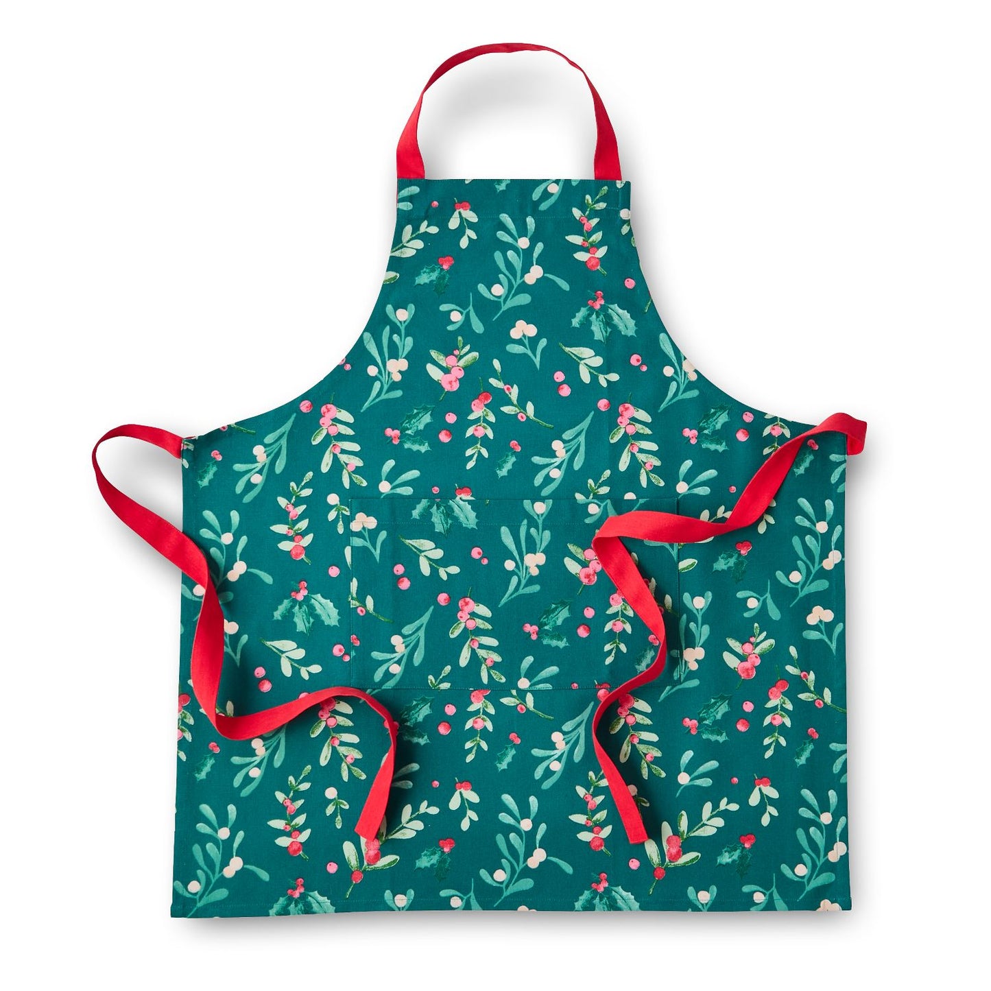Catherine Lansfield Christmas Holly and Mistletoe Cotton Adult Apron