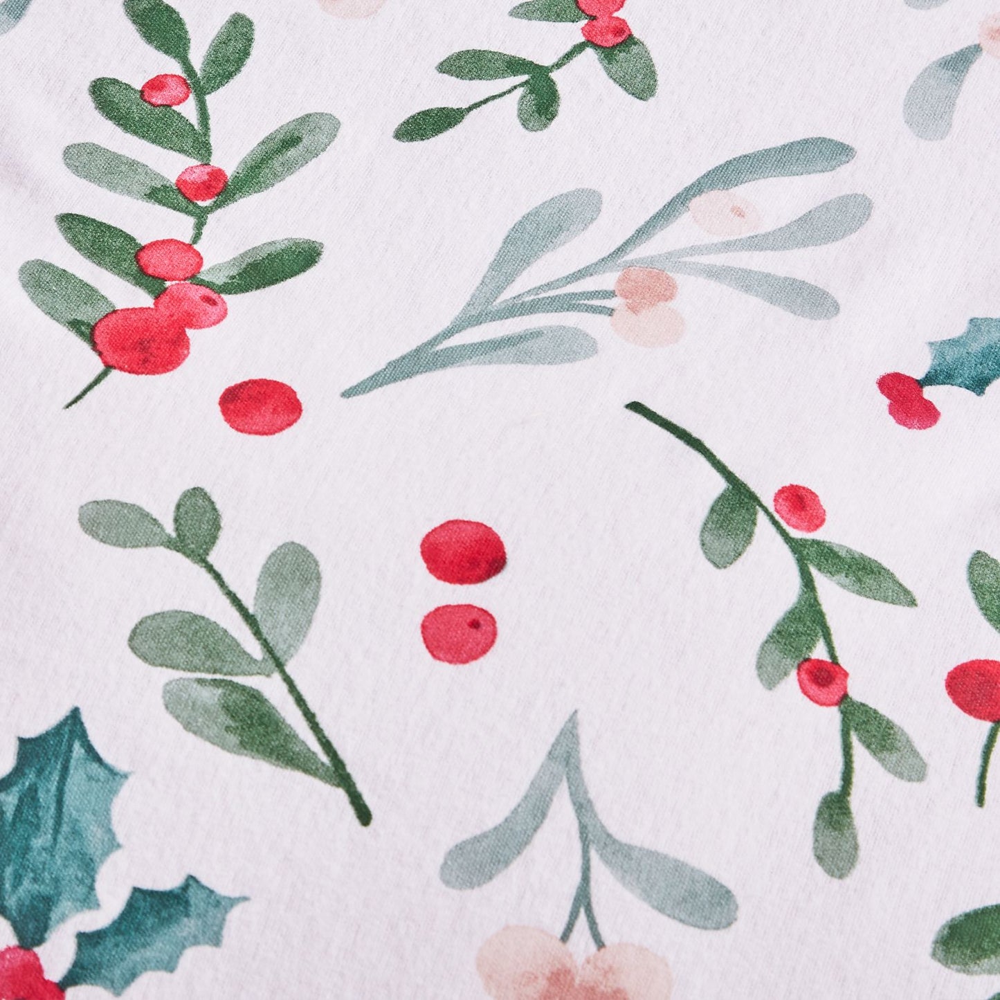Catherine Lansfield Brushed Cotton Christmas Holly and Mistletoe Duvet Set