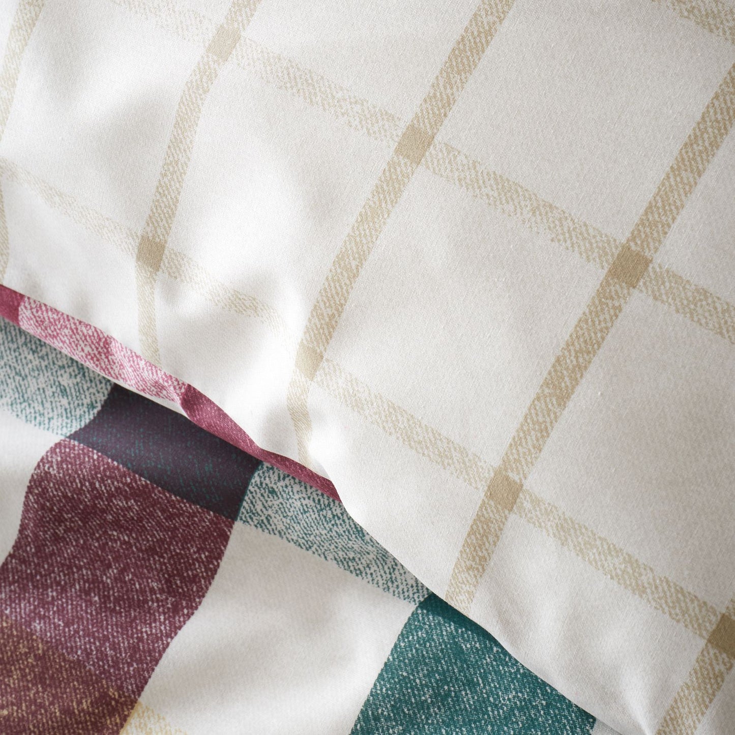 Catherine Lansfield Autumn Check Reversible Duvet Set