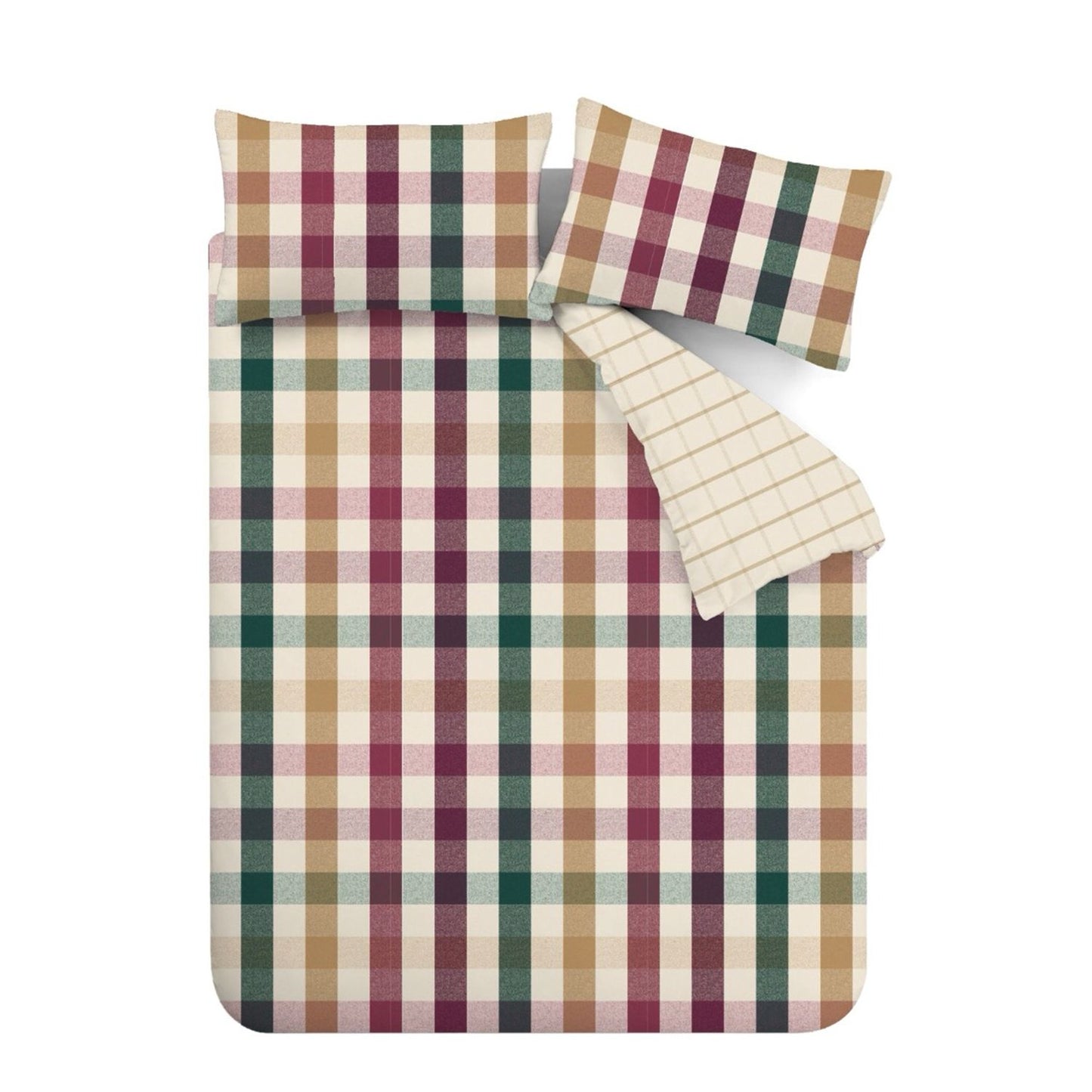 Catherine Lansfield Autumn Check Reversible Duvet Set