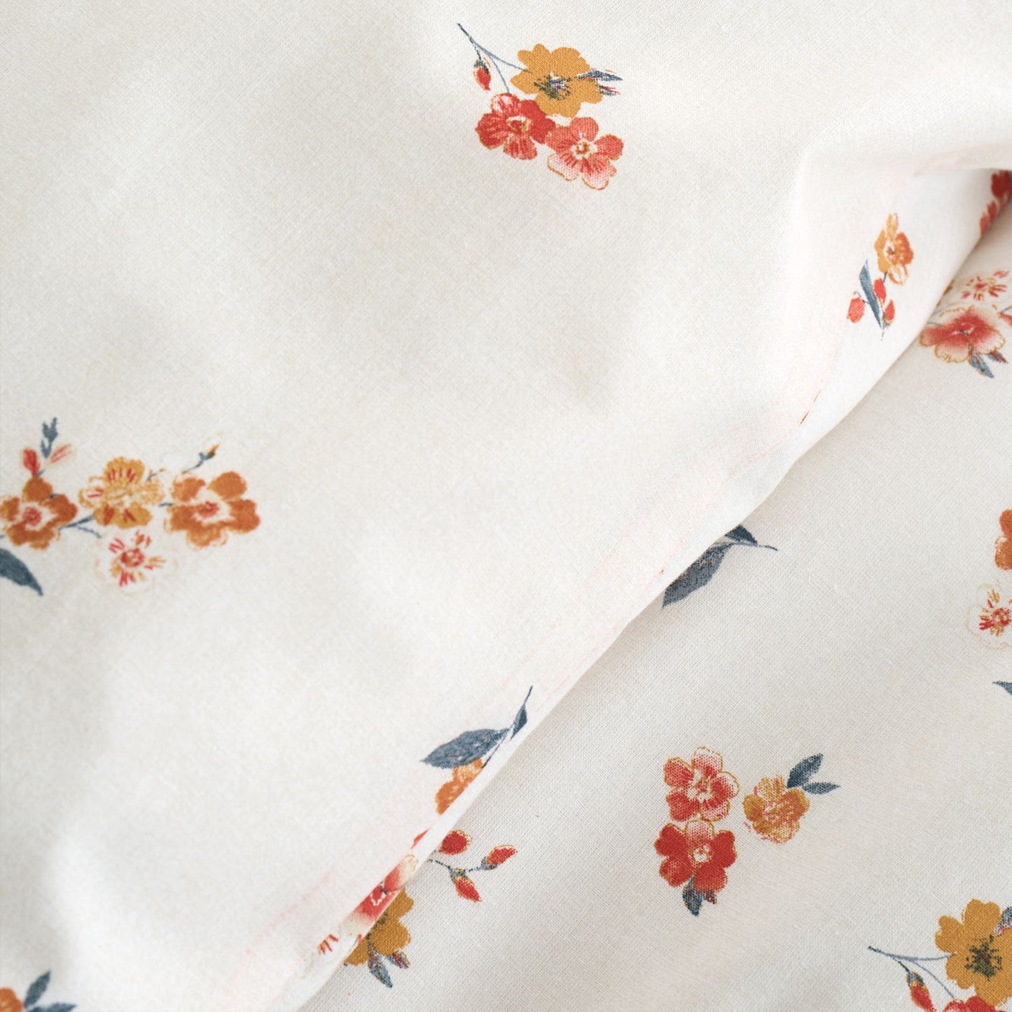 Catherine Lansfield Frill Ditsy Floral Cream Reversible Duvet Set