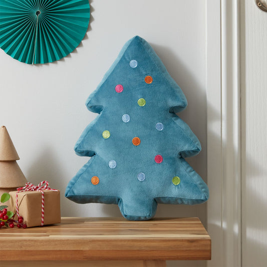 Catherine Lansfield Christmas Tree 3D Shaped Cushion Green