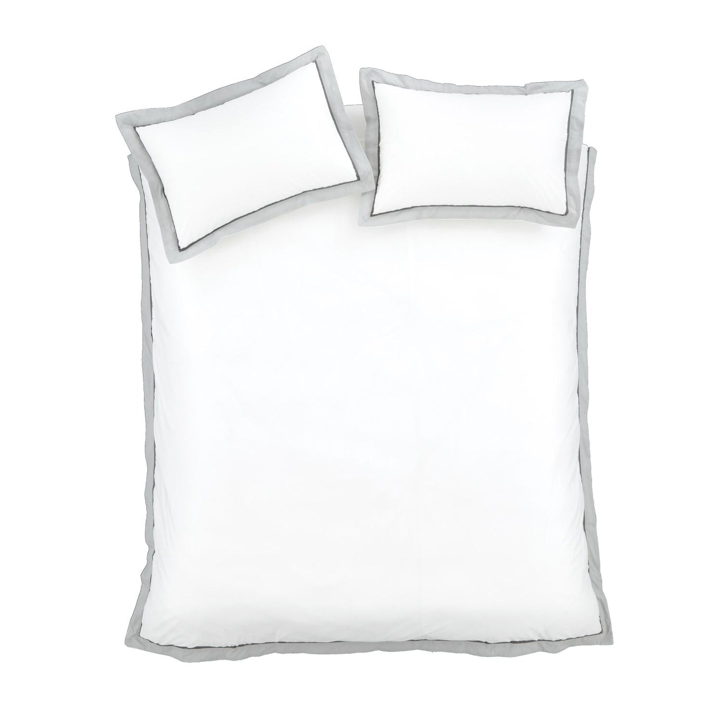 Bianca Mayfair White and Silver Grey 200TC Cotton Duvet Set