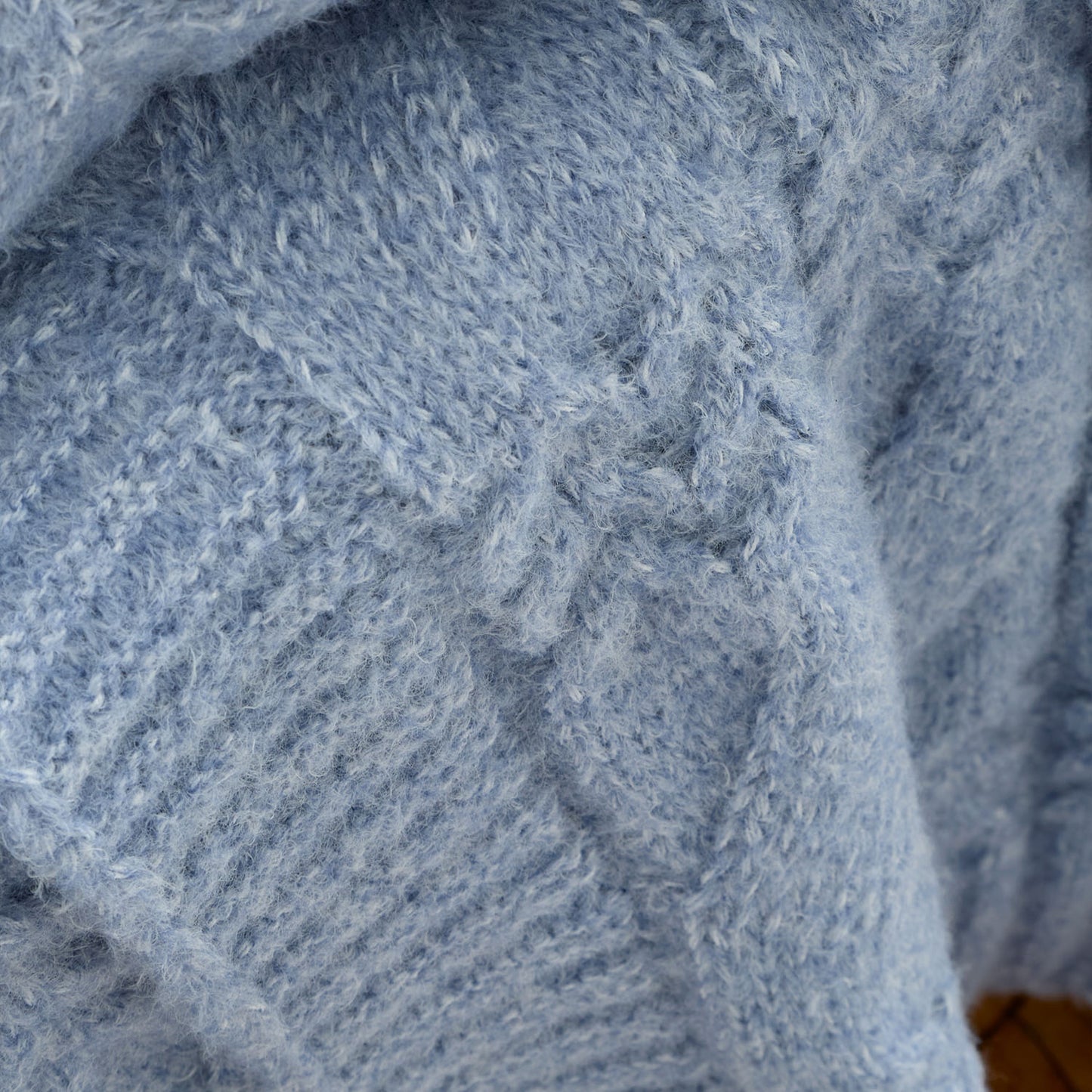Bianca Blue Cosy Soft Cable Knit Blanket Throw