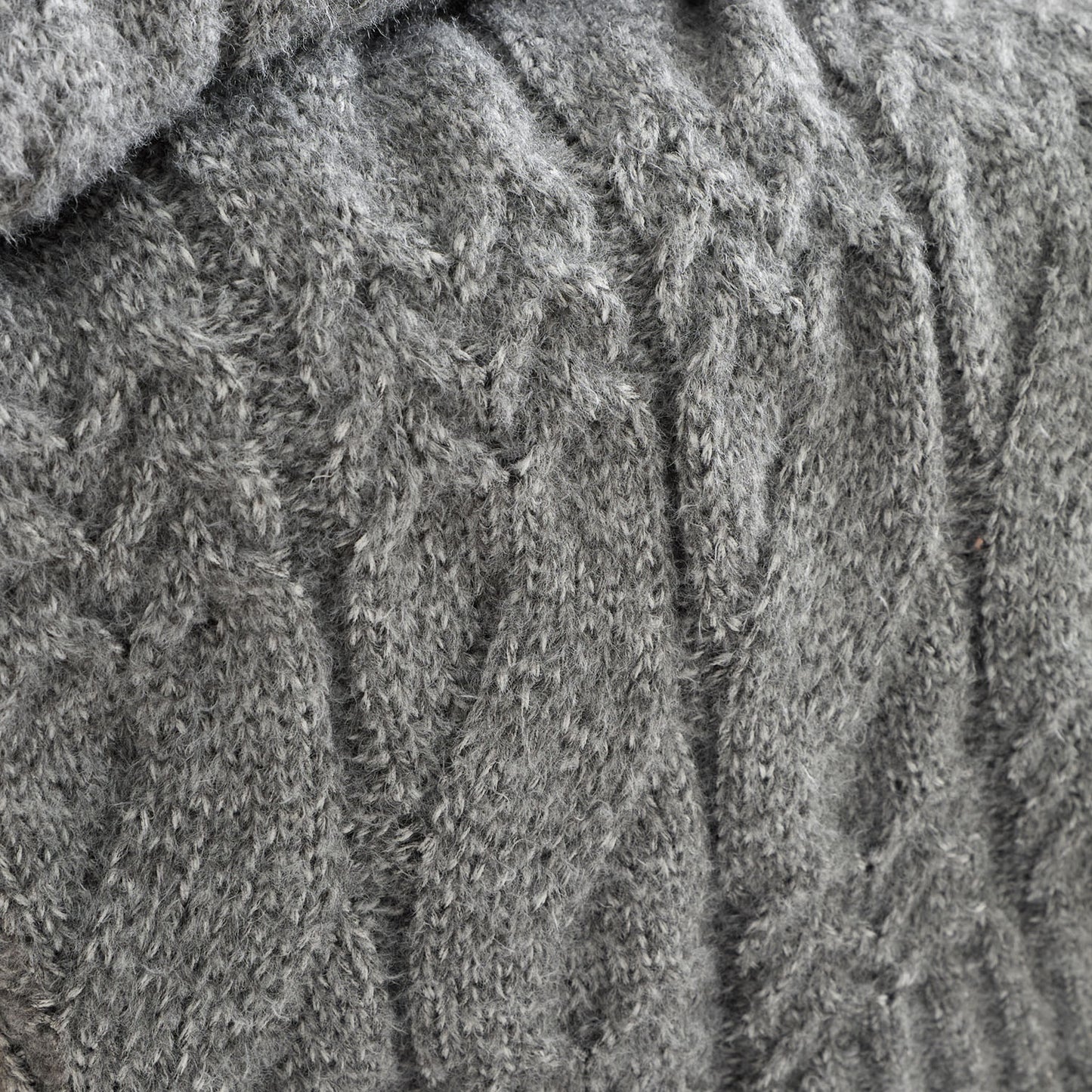 Bianca Grey Cosy Soft Cable Knit Blanket Throw