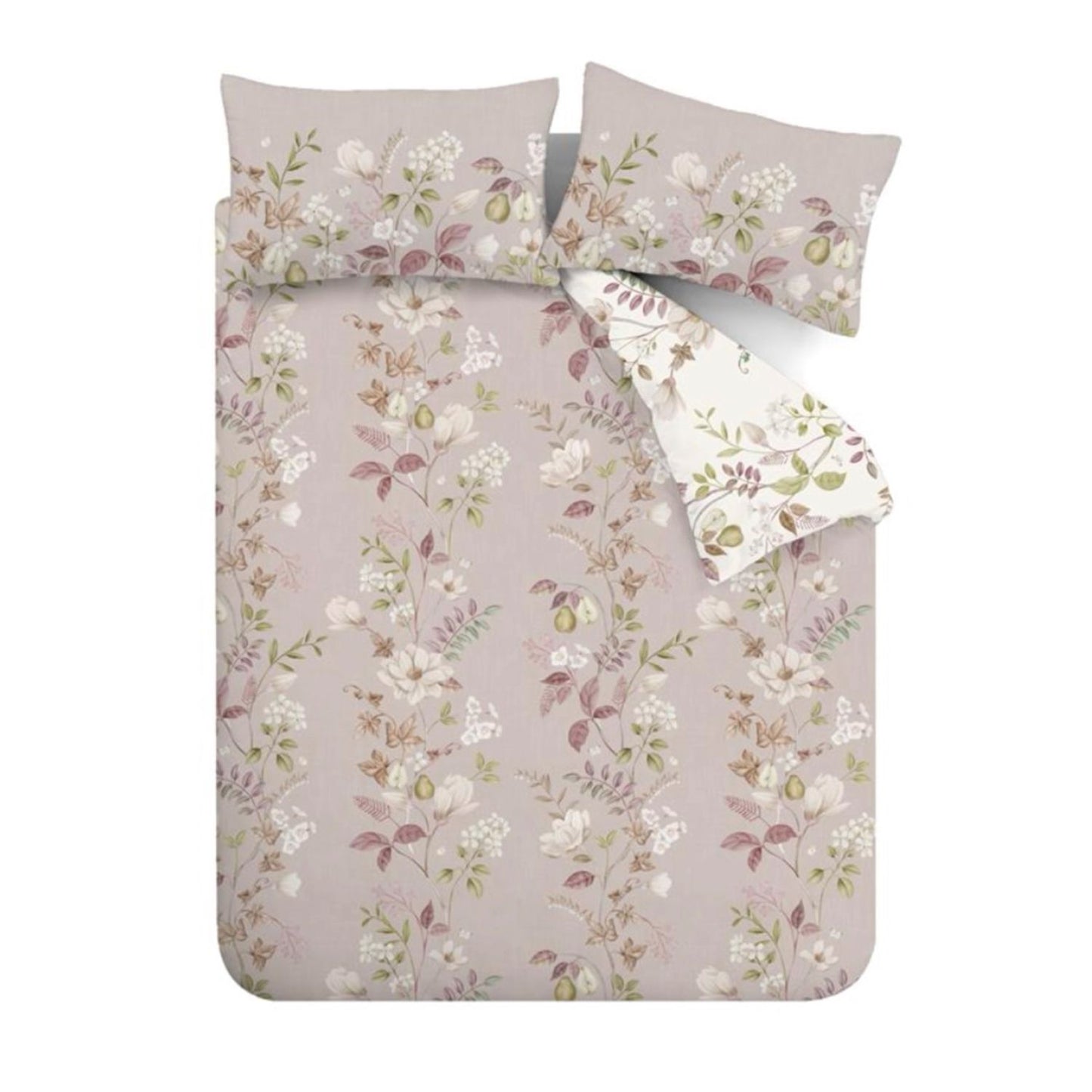 Bianca Francesca Floral Cream/Pink 200TC Cotton Reversible Duvet Set