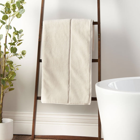 Bianca Zero Twist Satin Stitch Cream Cotton Towels