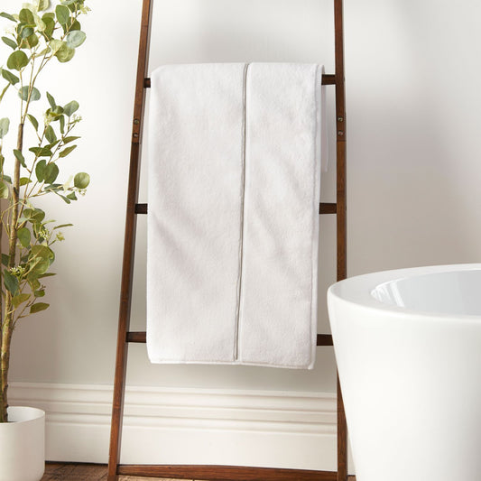 Bianca Zero Twist Satin Stitch White Cotton Towels