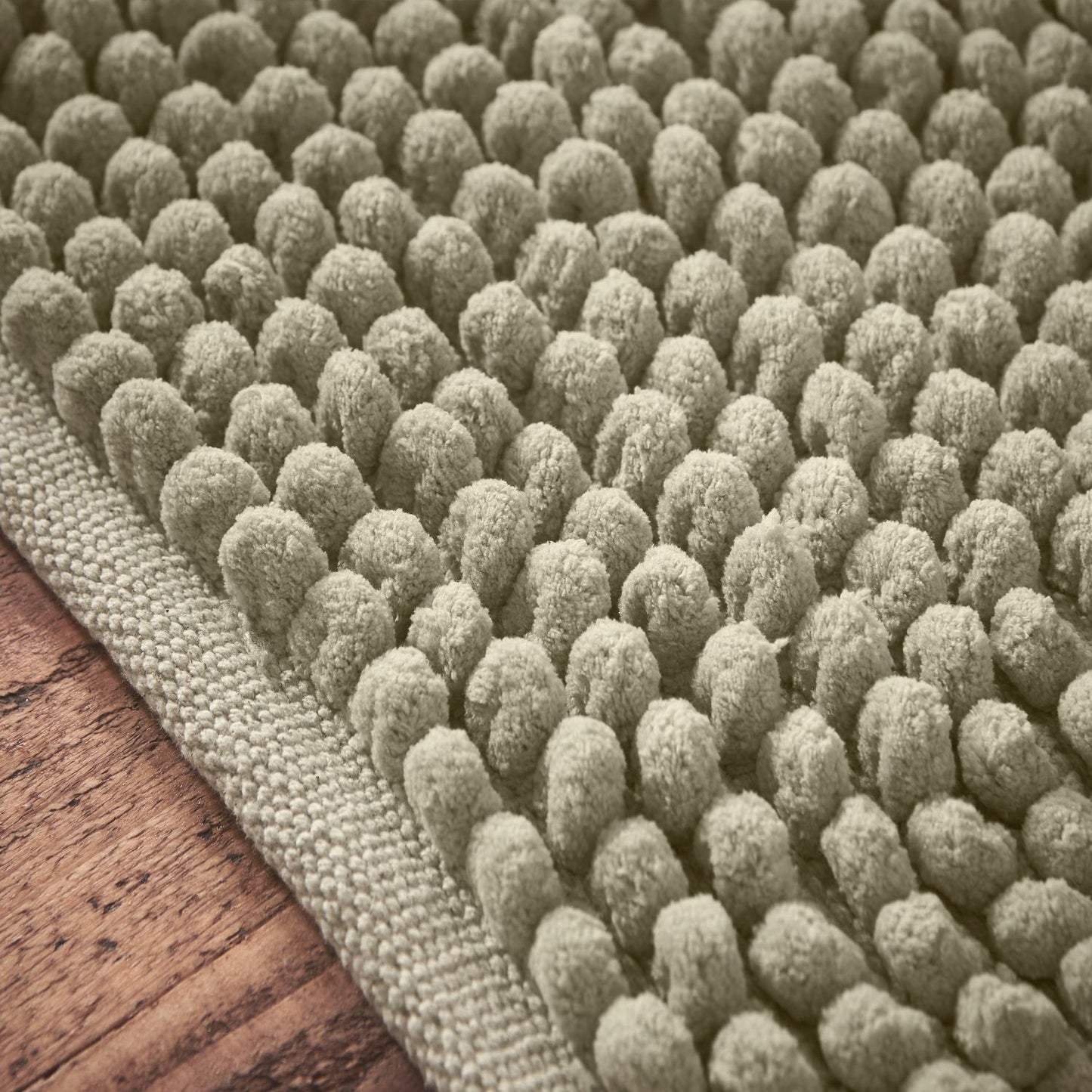 Bianca Aspen Sage Green Bobble Bath Mat