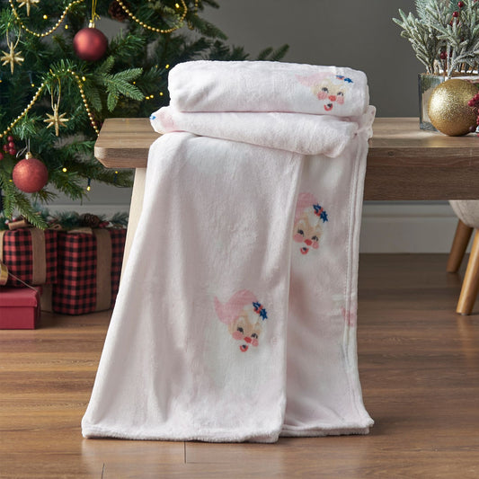 Catherine Lansfield Vintage Christmas Santa Cosy Fleece Throw