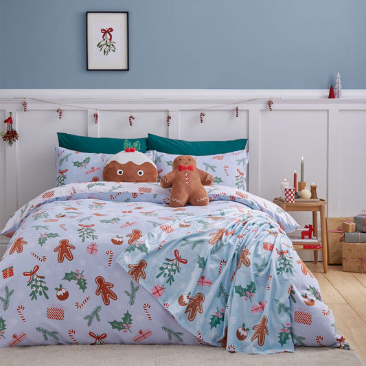 Catherine Lansfield Christmas Gingerbread So Soft Reversible Duvet Set