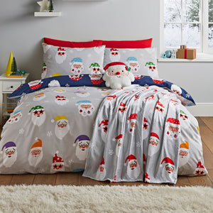 Catherine Lansfield Christmas Santa Spec-Tacular Reversible Duvet Set
