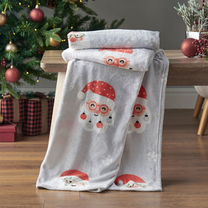 Catherine Lansfield Christmas Santa Spec-Tacular Cosy Fleece Throw