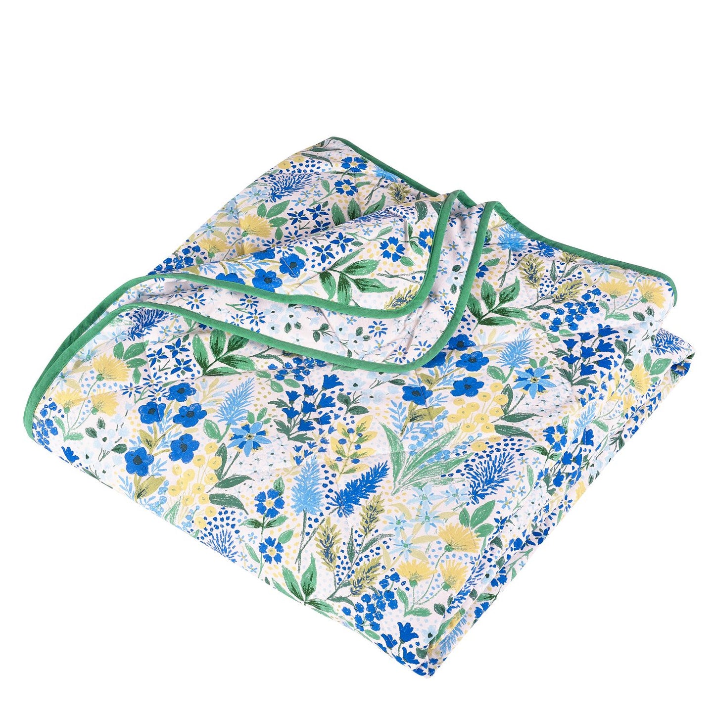 Catherine Lansfield Tilly Blue Floral Fully Reversible Bedspread