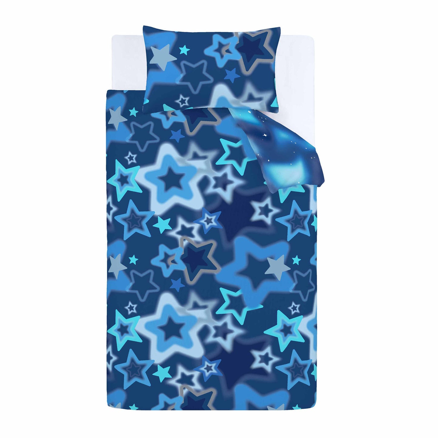 Catherine Lansfield Ombre Stars Blue Reversible Duvet Set