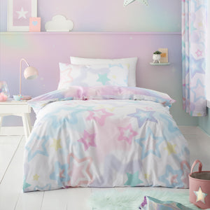 Catherine Lansfield Ombre Stars White Reversible Duvet Set