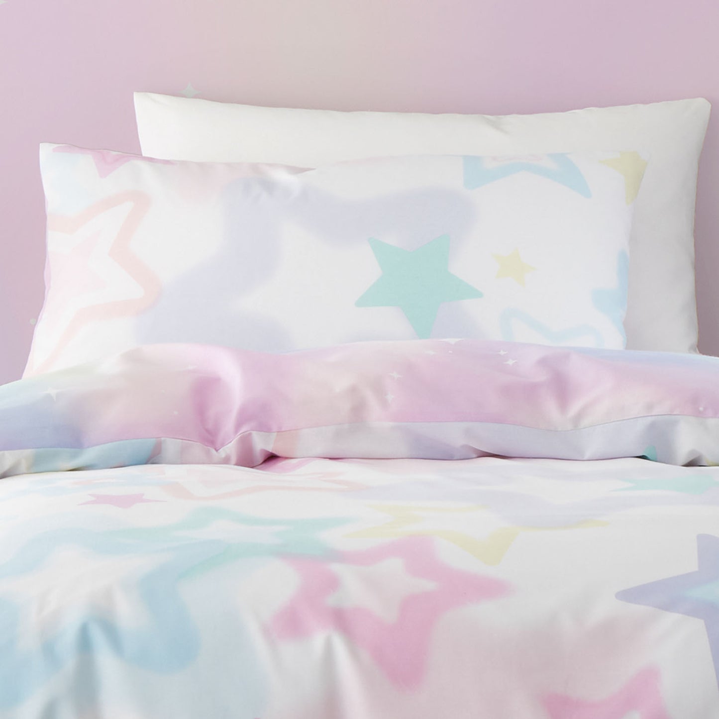 Catherine Lansfield Ombre Stars White Reversible Duvet Set
