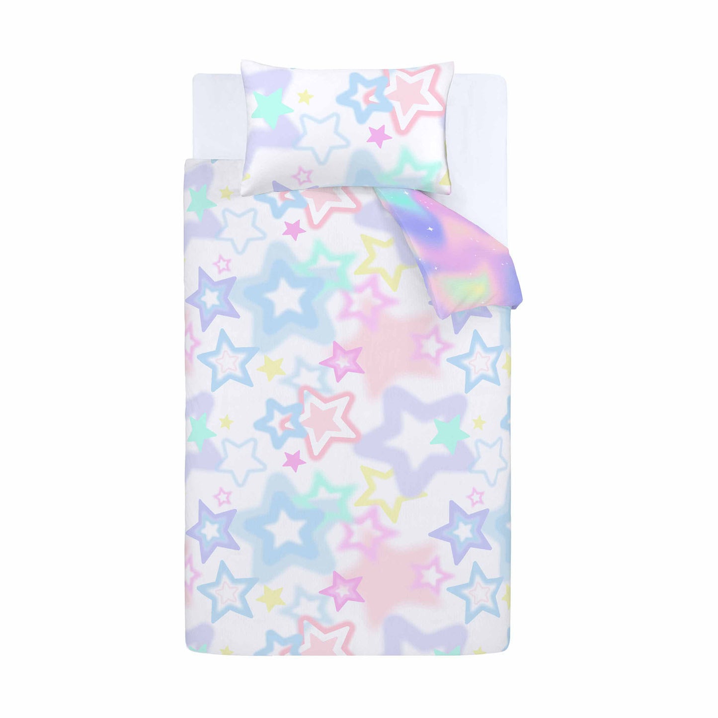 Catherine Lansfield Ombre Stars White Reversible Duvet Set