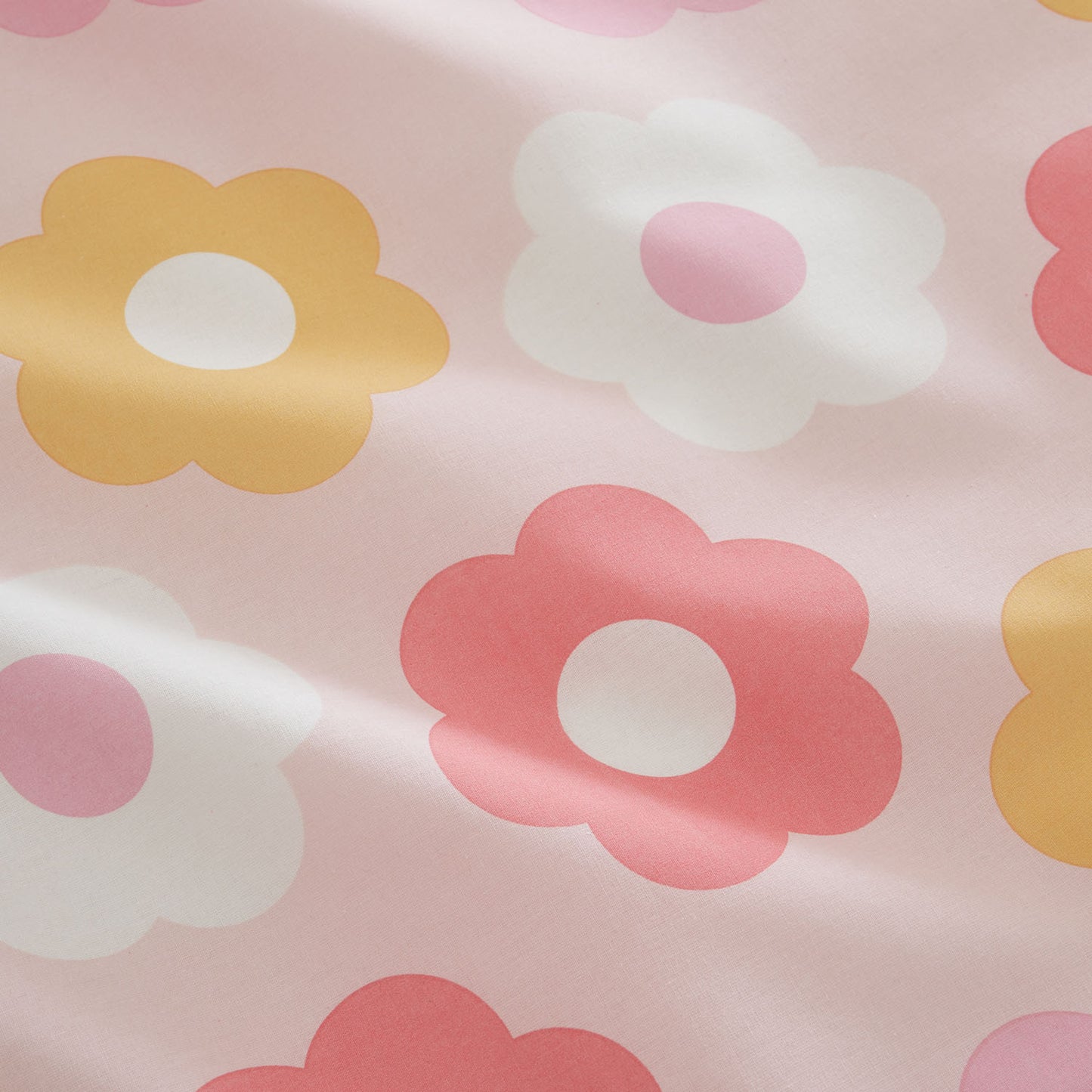 Catherine Lansfield Pink Retro Daisy Fitted Sheet